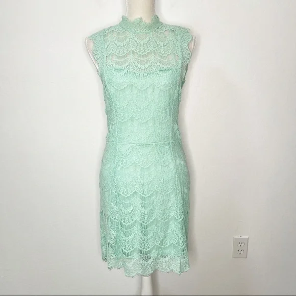 NEW! Free People Daydream Mint Bodycon Slip Dress Size L - Picture 5 of 12